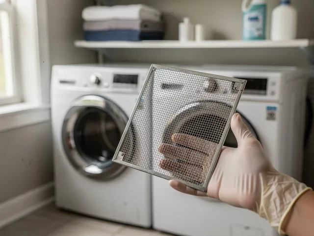 Miramar Dryer Vent Cleaning specialist performing detailed lint trap cleaning service in Miramar