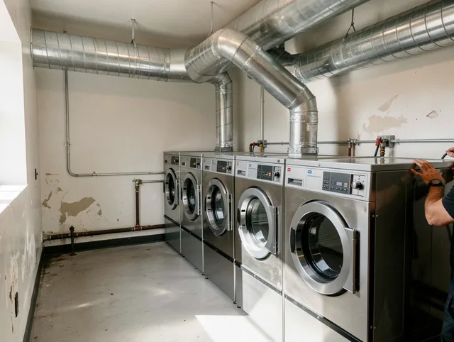 Miramar Dryer Vent Cleaning team performing large-scale commercial dryer vent cleaning in Miramar