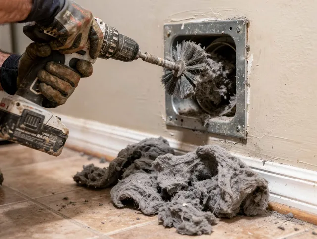 Certified Miramar Dryer Vent Cleaning technician performing dryer vent cleaning in Miramar